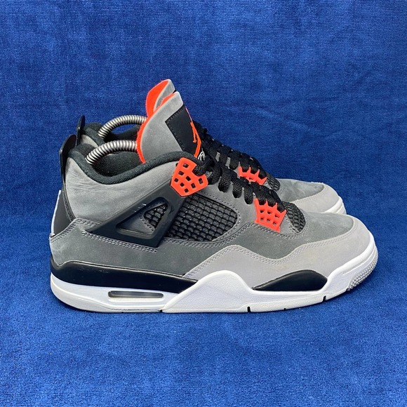 Jordan Shoes - Air Jordan 4 'Infared', Gray/Charcoal/Red, women's US 9